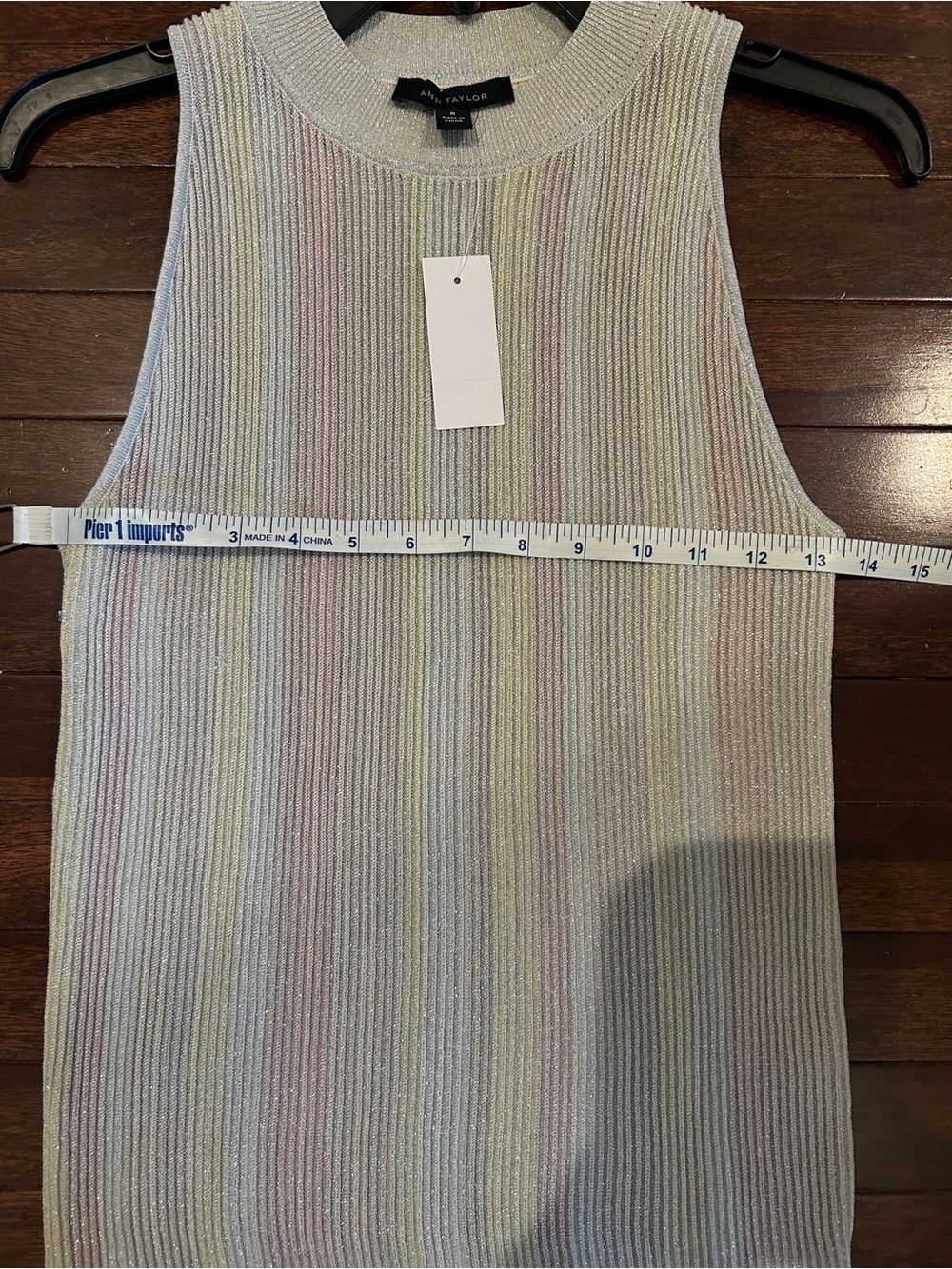 NWT Ann Taylor Sleeveless Knit Midi Skirt/ sweater shell set Soft Pastel Stripe - Picture 6 of 8